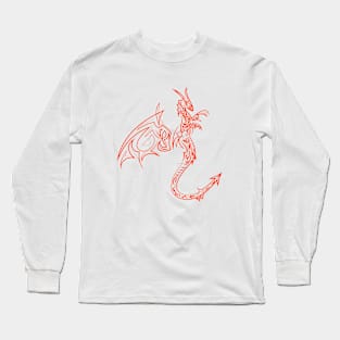 Dragon with a wing silhouette Long Sleeve T-Shirt